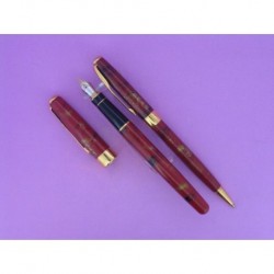 PARKER SET FOUNTAIN PEN AND BALL-POINT PEN SONNET CHINESE LACQUER PLATED IN GOLD 750mm