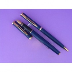 WATERMAN SET FOUNTAIN PEN AND BALL-POINT PEN GROOVED WITH MODEL BLUE