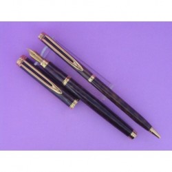 WATERMAN SET FOUNTAIN PEN AND BALL-POINT PEN BROWN WATERS PASTE