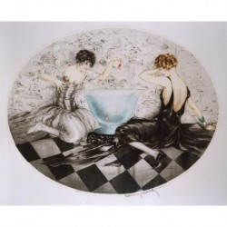 ICART Louis (1888-1950) FRANCESA 'Chicas en la pecera' 1927.