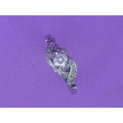 BRILLANT CUT DIAMOND SOLITAIRE OF 0,50ct I SI 1 FLANKED BY DOUBL