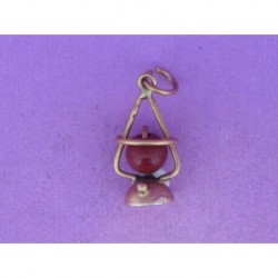 PENDANT OF 750mm RED GOLD and CORAL OIL LAMP.