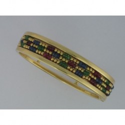 BANGLE DOUBLE HOOP WITH RUBIES, EMERALDS, SAPPHIRES 1.50 ct EACH