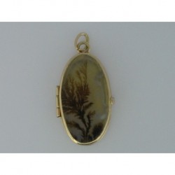 PENDANT PORTAPHOTOS OF SHINING AGATE WITH LITTLE TREE AND GOLD 7