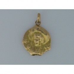 MEDAL LADY WITH SUN HAT OF GOLD 750mm. ART NOUVEAU