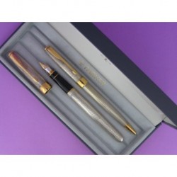 PARKER SET FOUNTAIN PEN AND BALL-POINT PEN SONNET OF SILVER 925m
