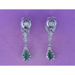 EARRINGS OF EMERALDS 0.58 ct ON WHITE GOLD 750mm