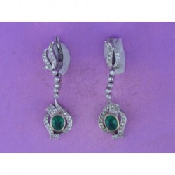 EARRINGS YEARS ´60th EMERALDS 0.85 ct AND BRILLIANT CUT DIAMONDS