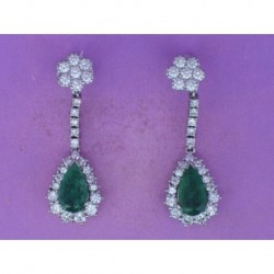 EARRINGS YEARS ´60th GOATEES EMERALD 4.05 ct DETACHABLE TRIMMED