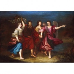 ALBANI Francesco (1578-1660) --ITALIAN-- Lot with his daughters guided by the angel""