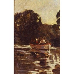 *MARTINEZ CUBELLS RUIZ Enrique (1874-1947) --VALENCIAN/SPANISH-- Boat in the river""