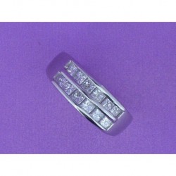 RING OF DOUBLE BAND OF BRILLIANT CUT DIAMONDS (12) CARRÉS OF 0,8