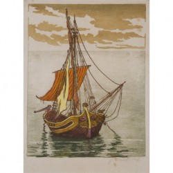 SICCARD REDL Josephine (1878-1938) --AUSTRIAN-- Sailing boat""