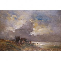 *MEIFRÉN ROIG Eliséo (1859-1940) --CATALAN/SPANISH-- Beach at the dusk""