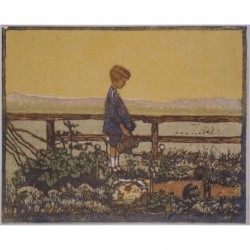 SICCARD REDL Josephine (1878-1938) --AUSTRIAN-- Girl watering the garden""