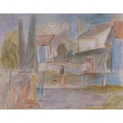 FRIESZ Émile-Othon (Le Havre 1879-1949 Paris) (BAROQUE FOVISM) --FRENCH-- Urban landscape""