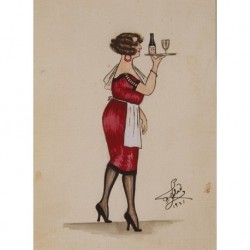 COLAS A. (1/2 XXth CENTURY) --Argentina-- Waitress""