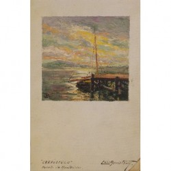 MARISTANY de TRIAS Luis (1885-1964) --CATALAN/URUGUAYAN-- Twilight (port of Montevideo)""