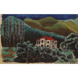 PELLICER E. (h) (1/2 XXth CENTURY) --CATALAN / SPANISH-- Landscape with farmhouse""