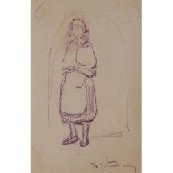 CITTADINI Tito (Buenos Aires 1886 - 1970 Pollensa) --ARGENTINA/MAJORCAN -- Sketch of farmer woman""