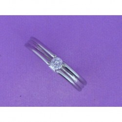 BRILLIANT CUT DIAMOND SOLITAIRE 0.20 ct ON MOUNTING OF DOUBLE PL