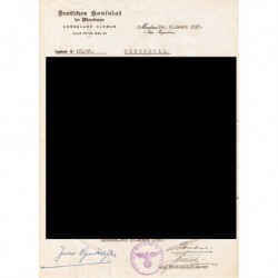 PROTOCOL 164/38 OF THE GERMAN CONSULATE IN MENDOZA 19.3.1938 (ARGENTINA)