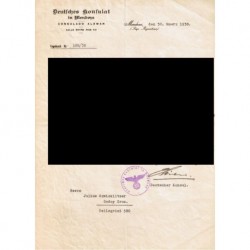 PROTOCOL 164/38 OF GERMAN CONSULATE IN MENDOZA 19.3.1938 (ARGENTINA)