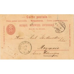 POSTAL CARD SWITZERLAND 29.5.1892 CARL SHILLMALLER