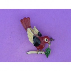 ANCIENT IMITATION JEWELLERY BROOCH SMALL BIRD WITH BRANCH IN ITS
