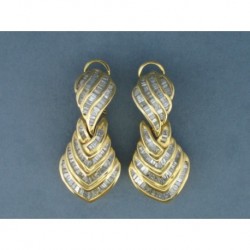 EARRINGS LEAVES GOLD 750mm.TAPES 4.56 ct.